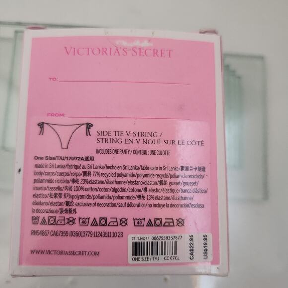 Victoria's Secret Side Tie V-String Underware Kiss Me - Picture 3 of 3